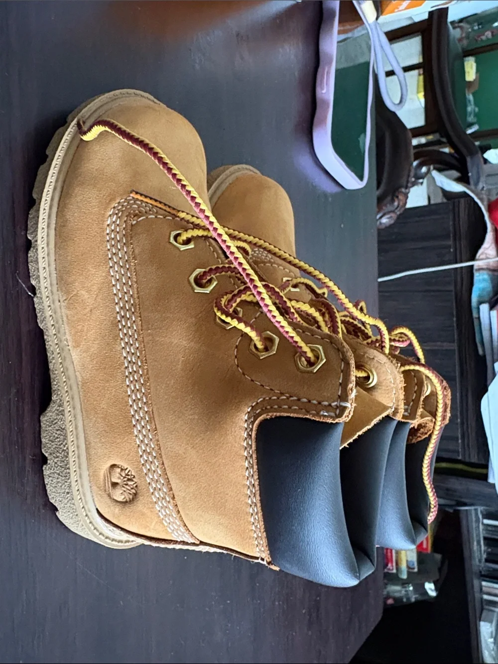 Kids timberland Wheat Nubuck Lace-Up Work Boots